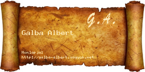 Galba Albert névjegykártya